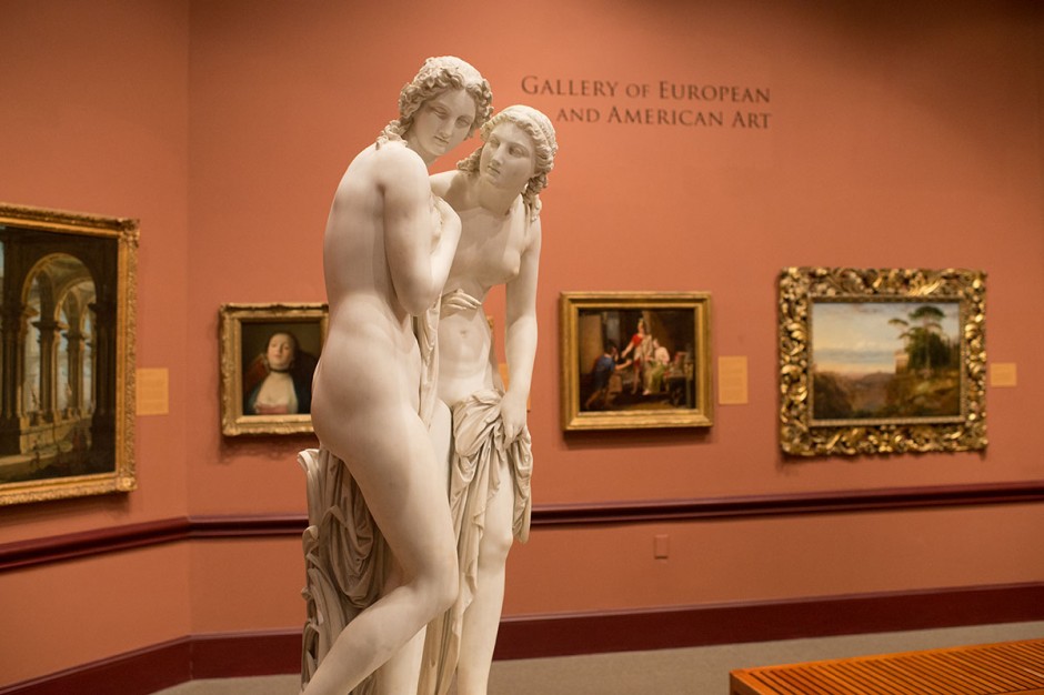 Sculpture of two life-size women