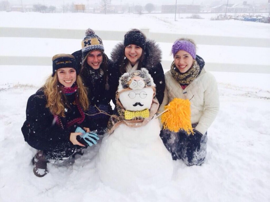 @samibabes93, @Lulaberry, @KenzieSchranck and @cmoneyy12 by their snow creation