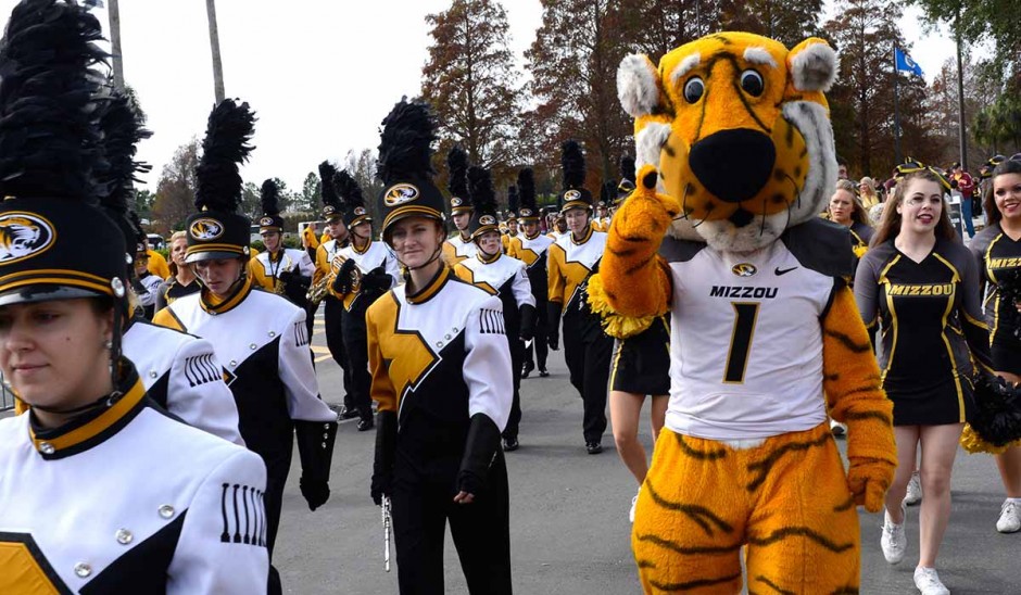 Truman with Marching Mizzou