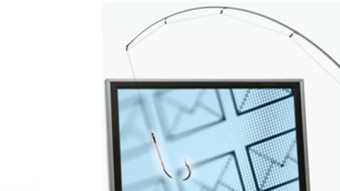Fish hook and computer screen