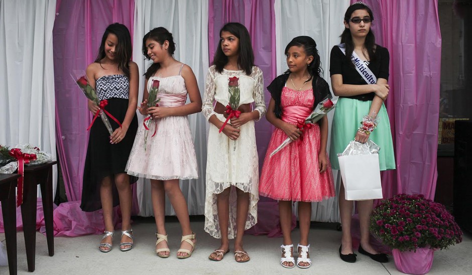 Girls in a beauty pageant.