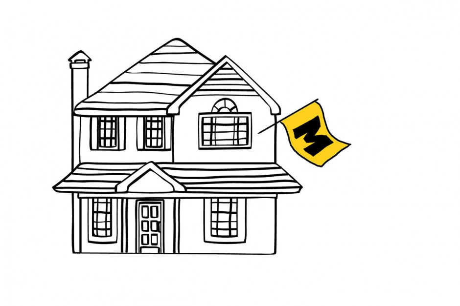 Illustration of house with Mizzou flag