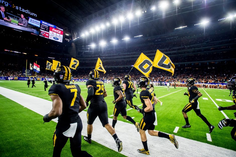 Mizzou takes the field for the second half of the Texas Bowl Dec. 27, 2017, at NRG Stadium in Houston