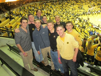 This is a picture of Fleming with friends at a Mizzou Basketball game