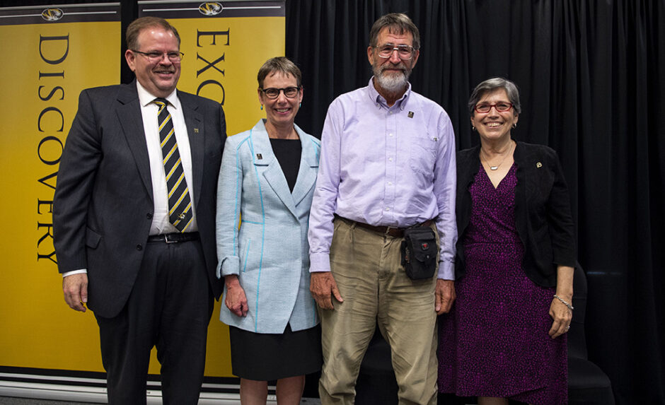 Chancellor Cartwright, Dean Pat Okker, Dr. George Smith and Dr. Marjorie Sable