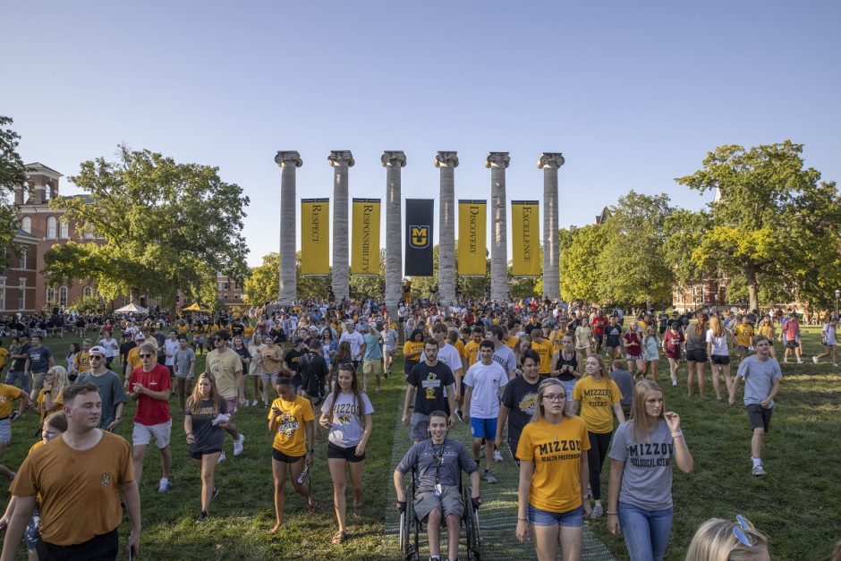 Members of the Mizzou class of 2023 participated in Tiger Walk to kick off the 2019-2020 school year. Officials announced that enrollment at Mizzou is up, with a total of 30,046 students.