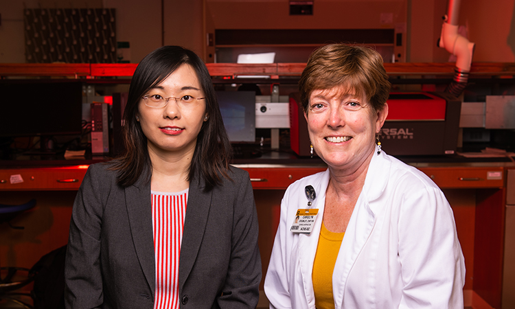 This is a photo of Drs. Crumley and Wang.