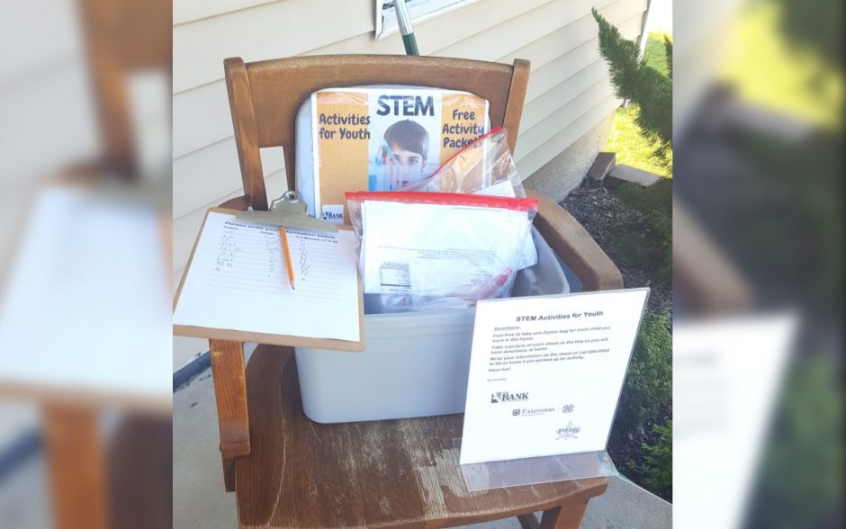 activity kits on front porch