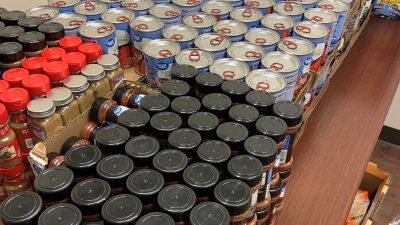 cans and jars of food