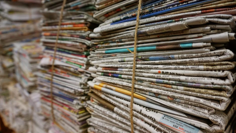 this is a picture of stacks of newspapers