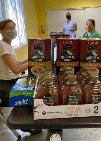 teens packing food