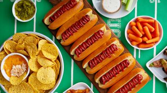 Hot dogs for game day, super bowl food