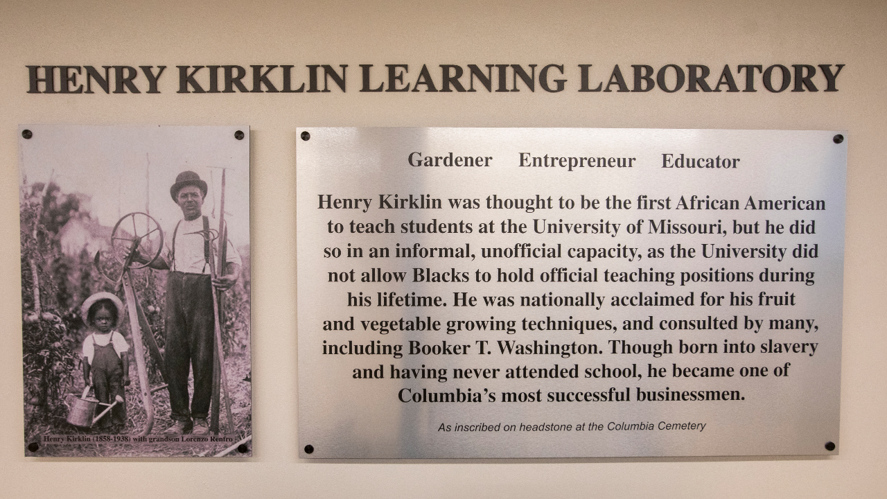 This is a picture of the plaque honoring Henry Kirklin in the lab.