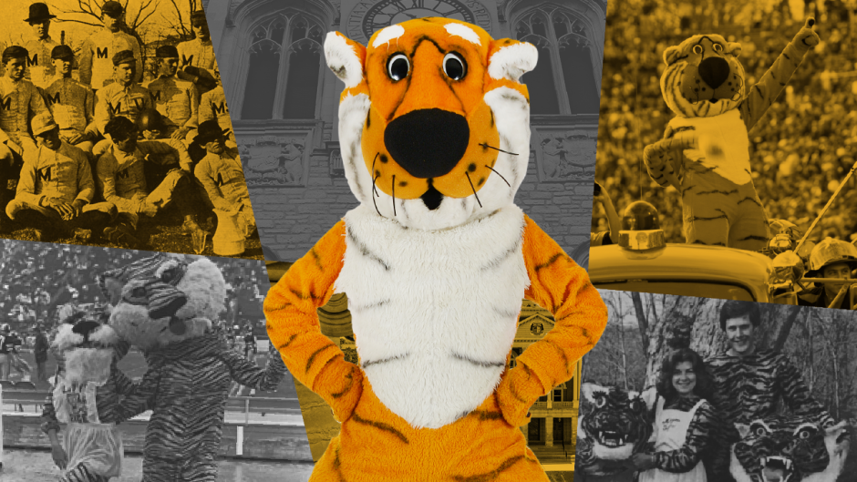 concept graphic containing historical images of truman the tiger