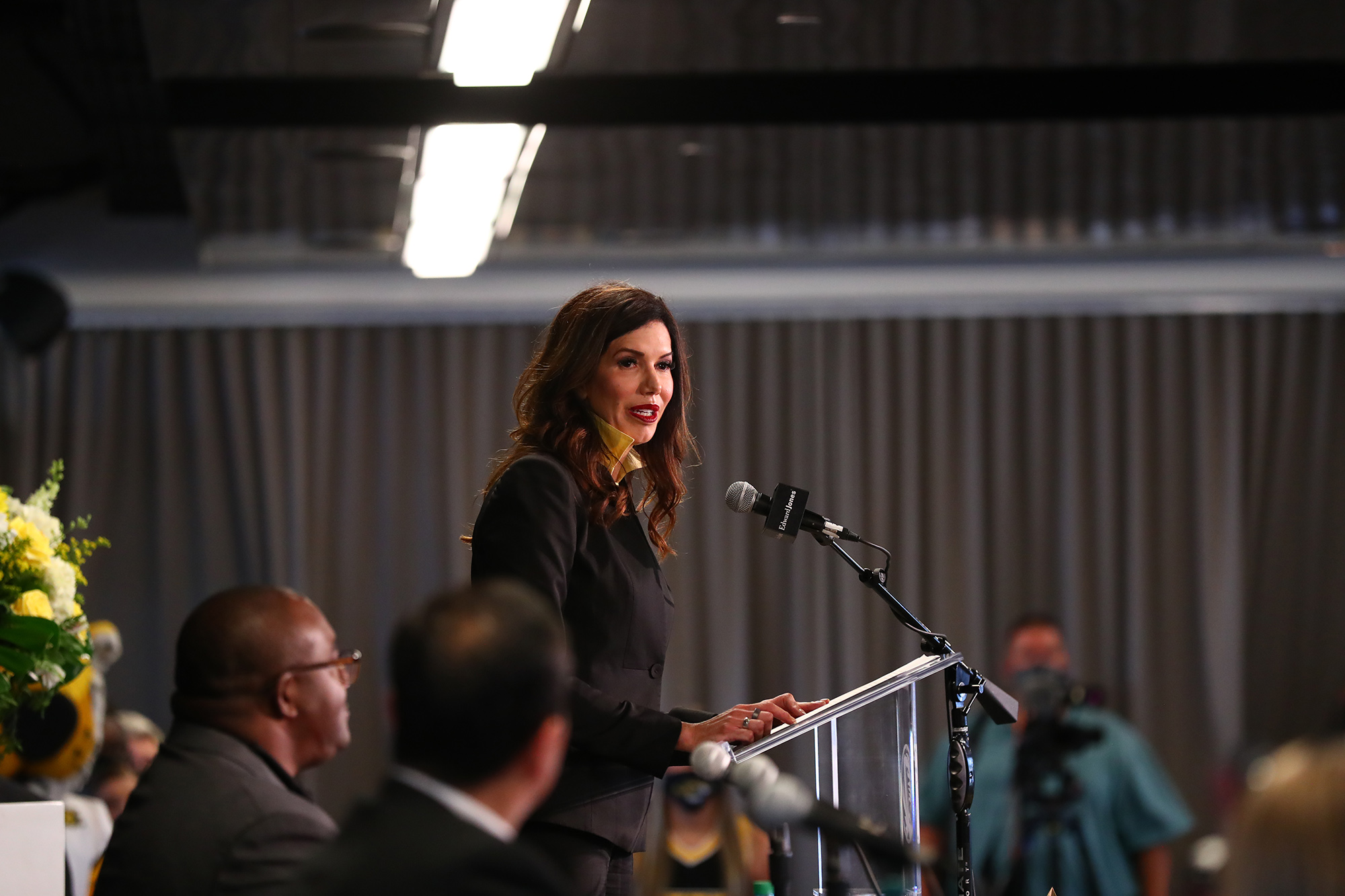 desiree reed-francois speaks at a press conference