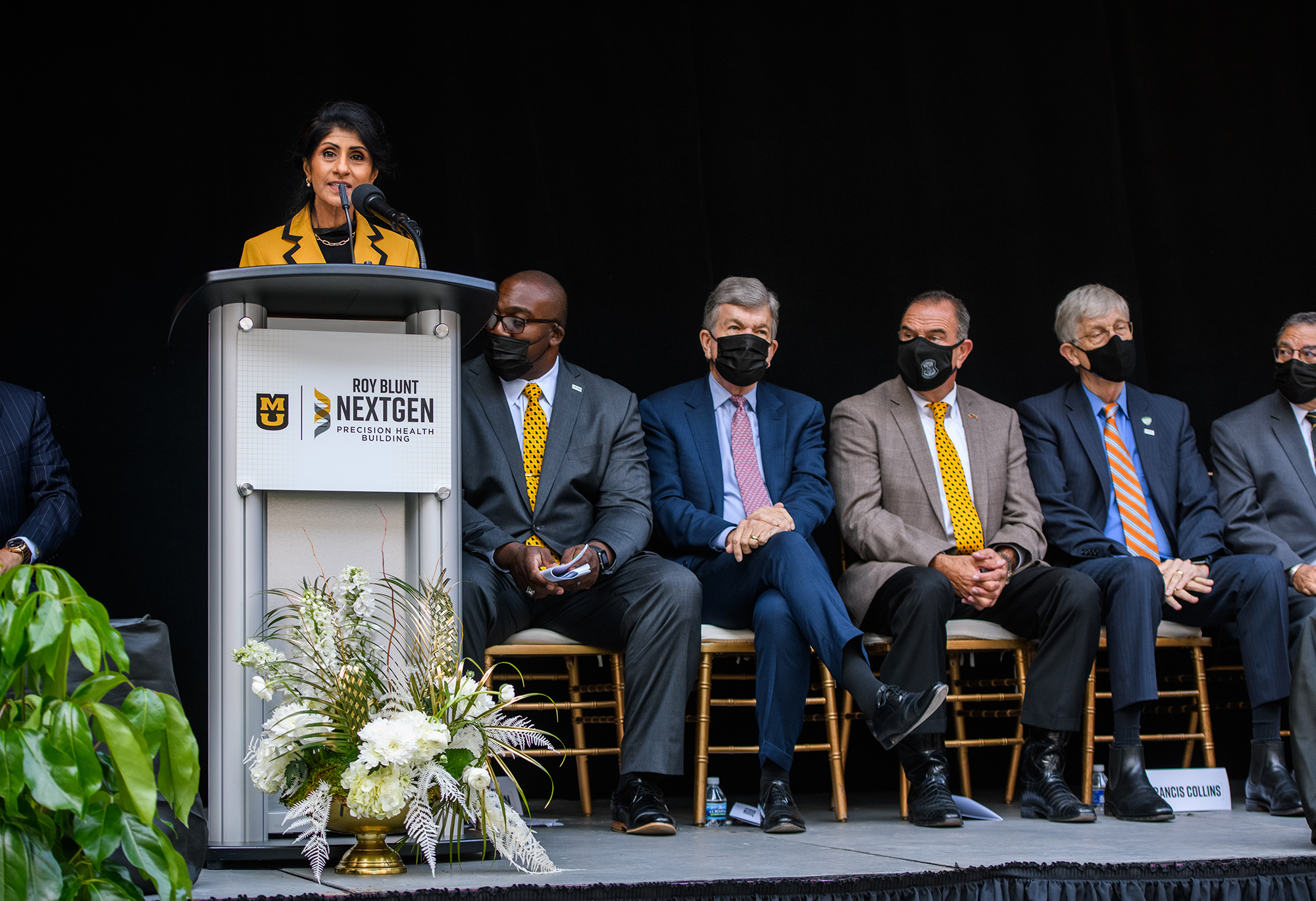 Latha Ramchand, PhD, Provost, University of Missouri, makes remarks during the Roy Blunt NextGen building Grand Opening Program on Tuesday, Oct. 19, 2021 in Columbia, Mo.