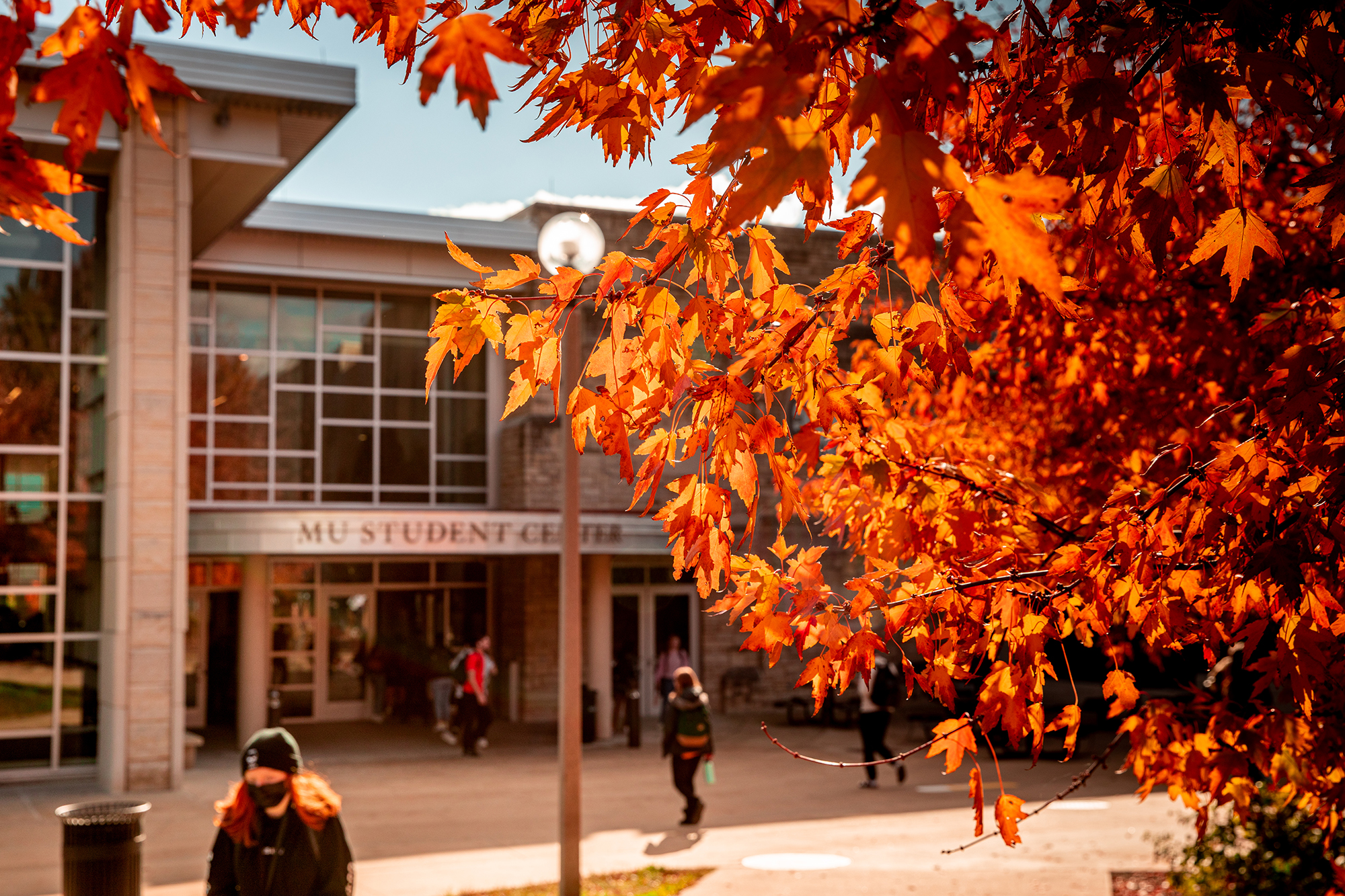 fall photo of the student center