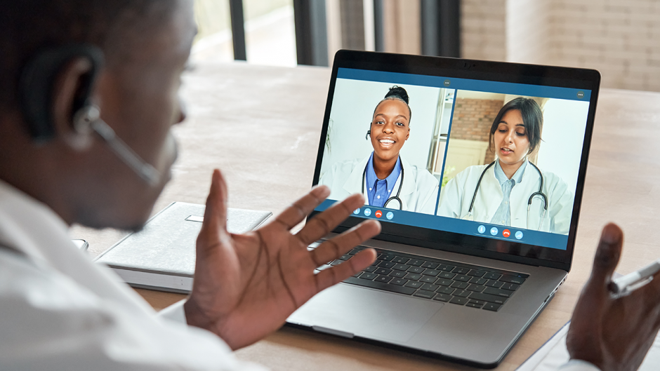This is a photo of a telehealth meeting.