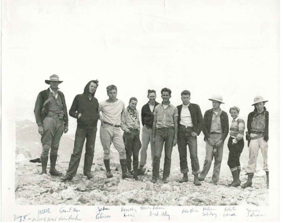 group photo of Wyoming geology campers in 1935