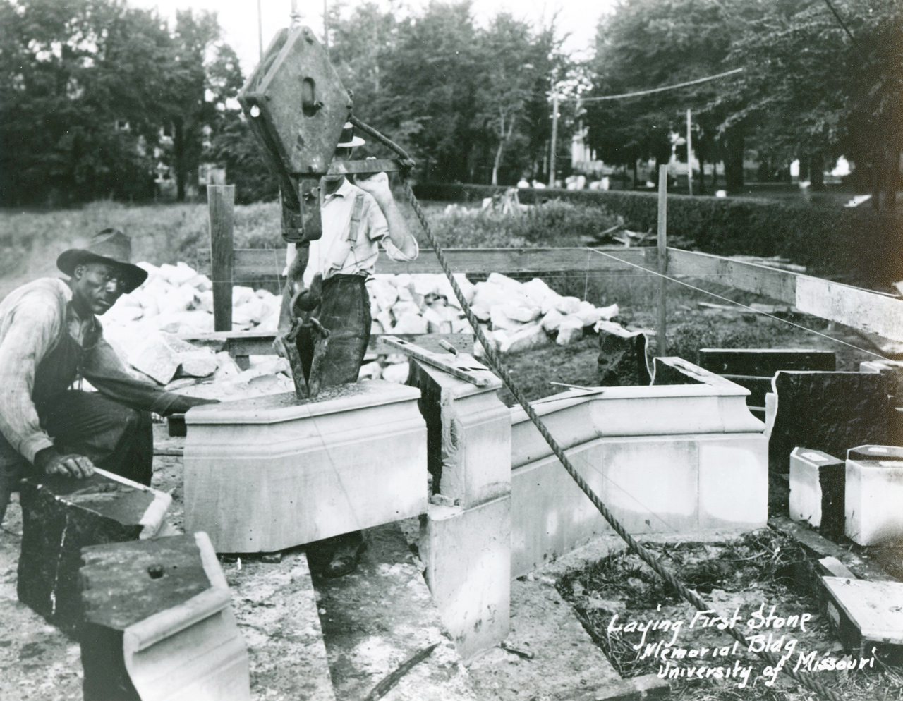 Memorial Union construction historical photo