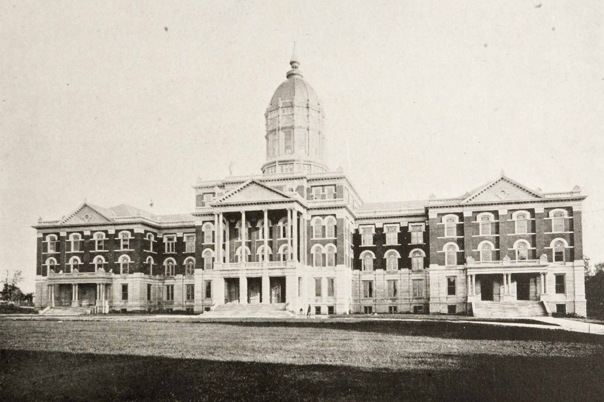 a historic photo of jesse hall from 1900