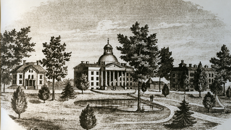 historic rendering of campus