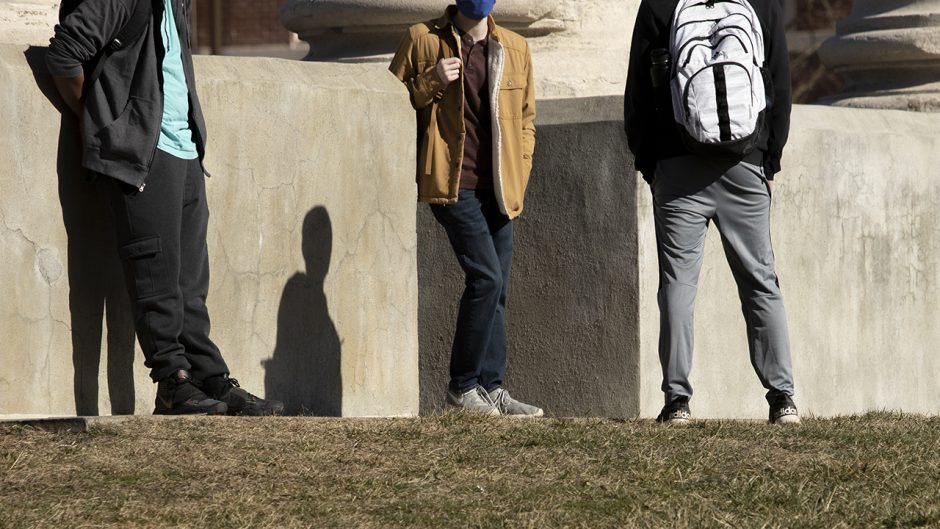 Students spend time together at David R. Francis Quadrangle Jan. 20, 2021. Sam O'Keefe/University of Missouri