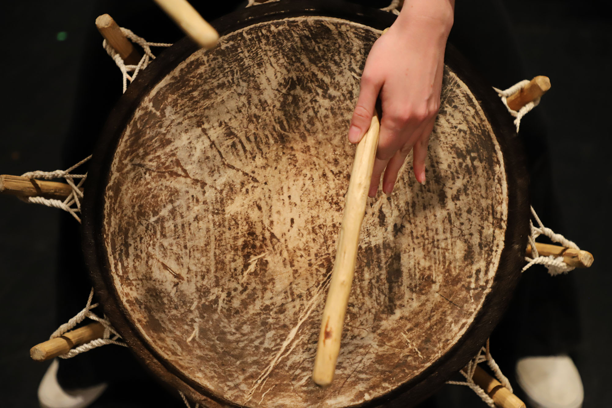 Closeup of African drum