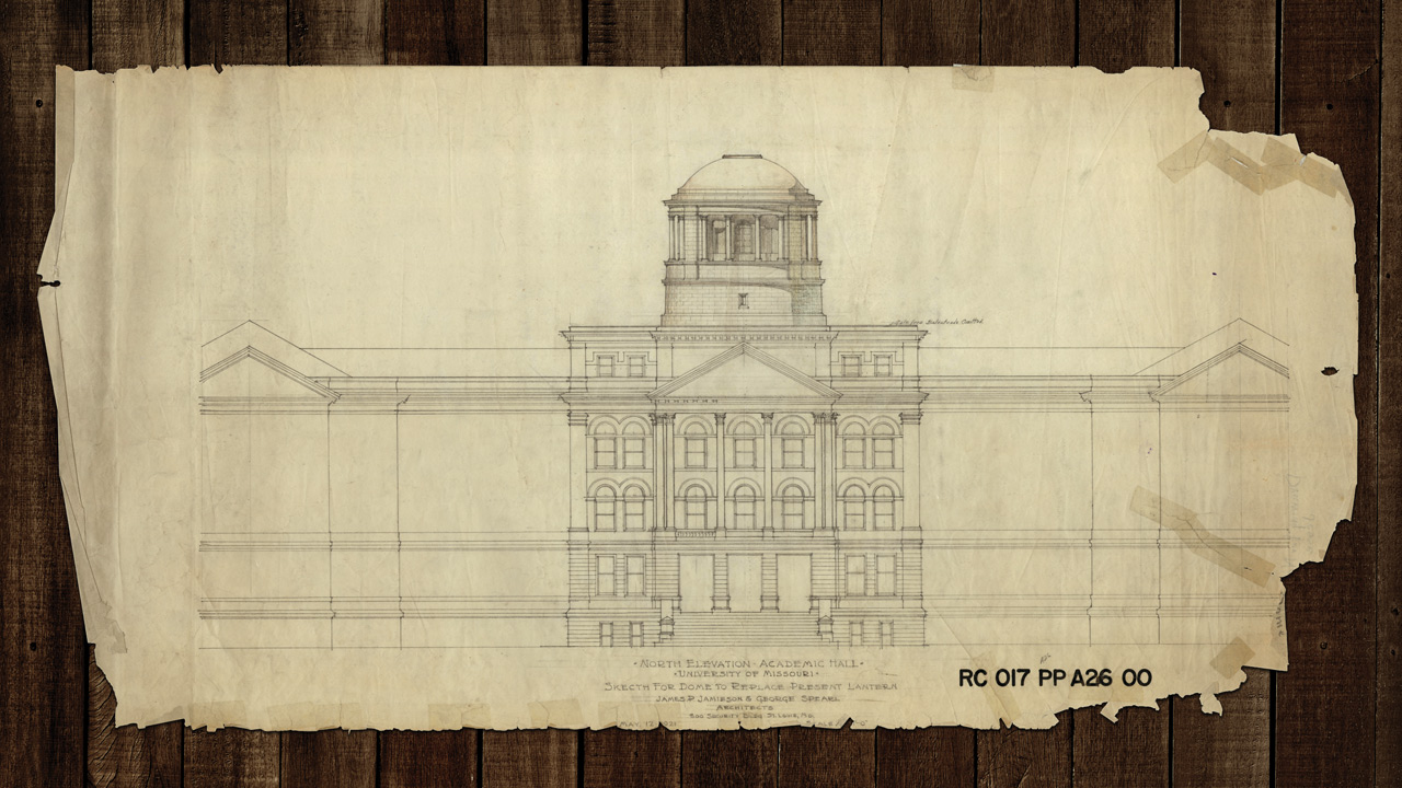 architectural drawing of Jesse Hall