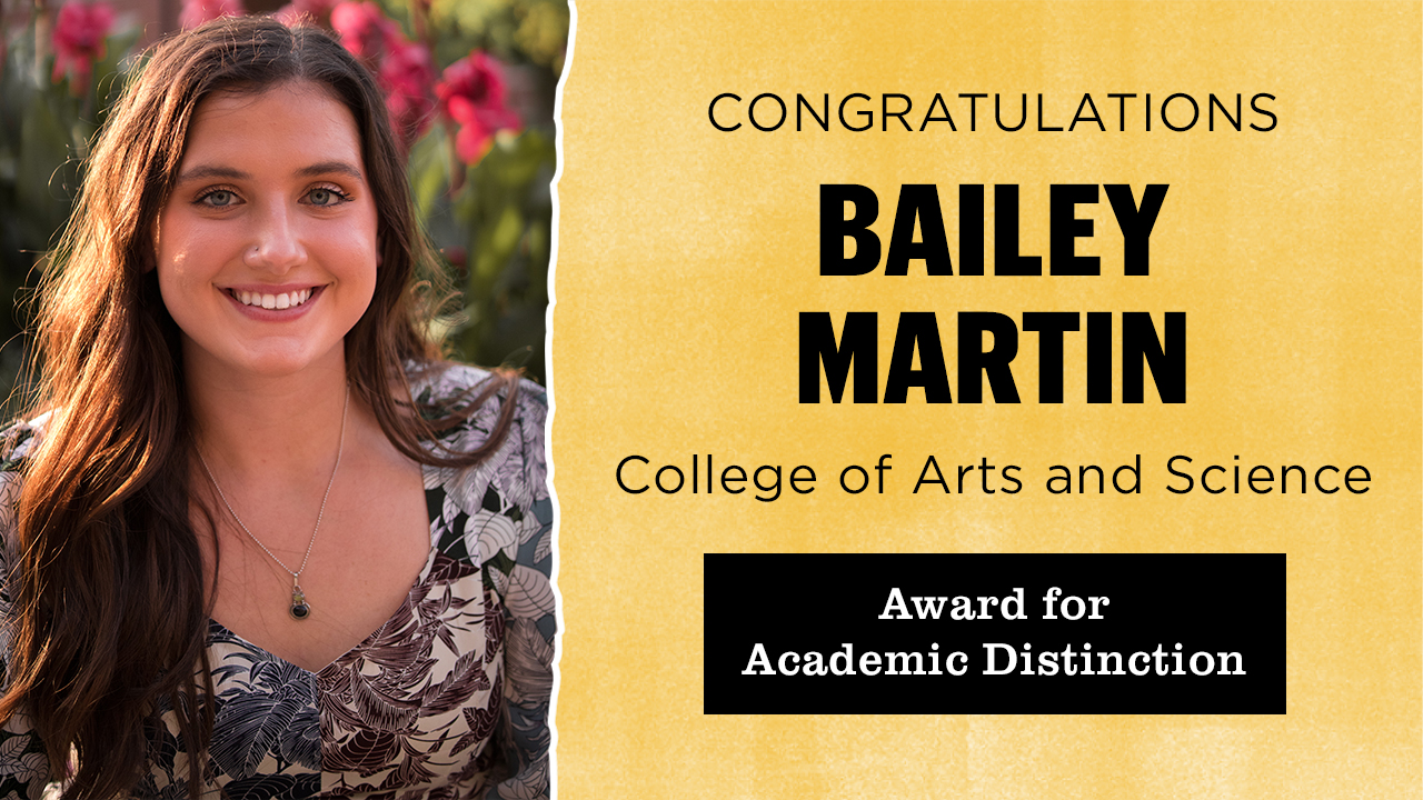 bailey martin graphic congratulating award for academic distinction