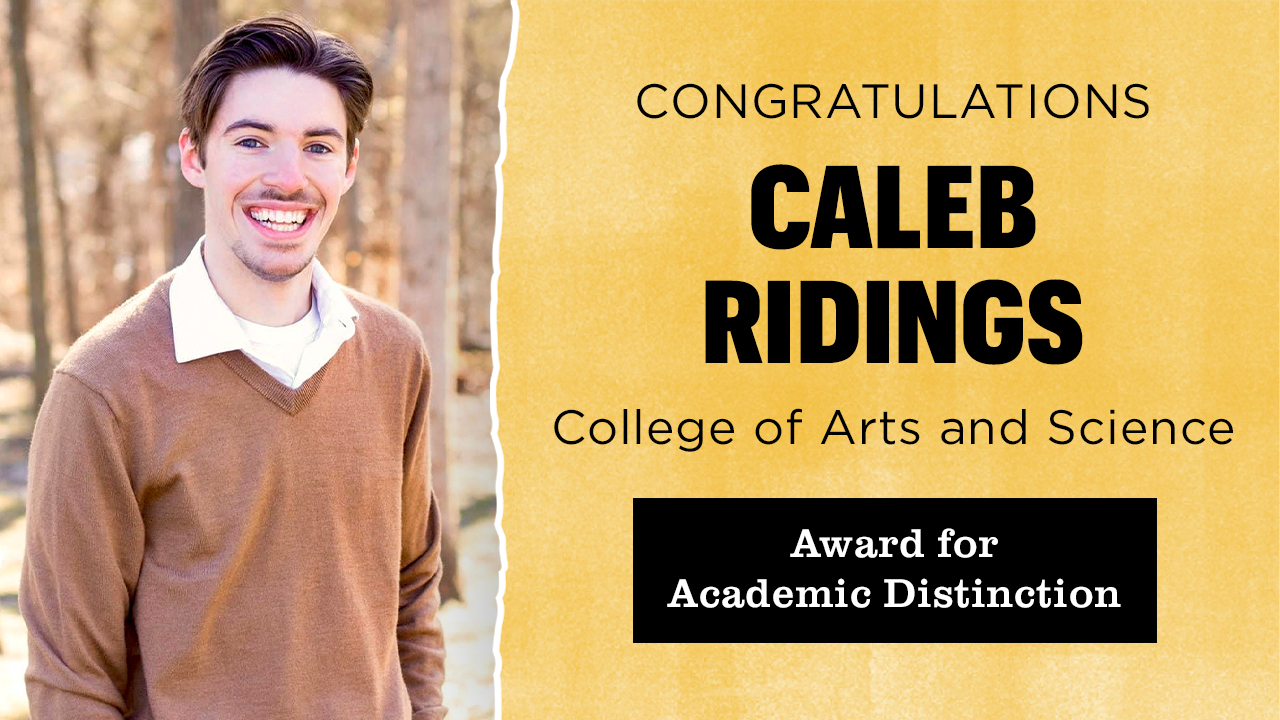 caleb ridings graphic congratulating award for academic distinction