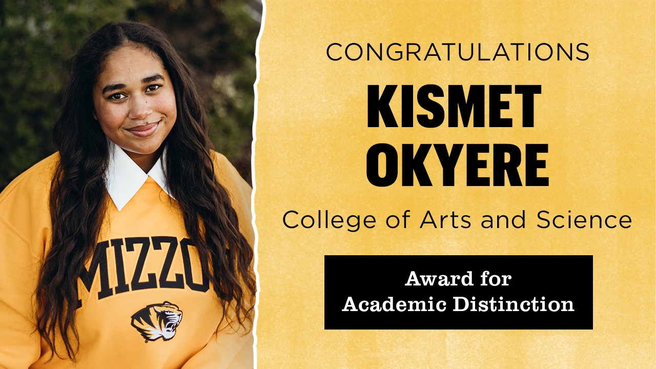 kismet okyere graphic congratulating award for academic distinction