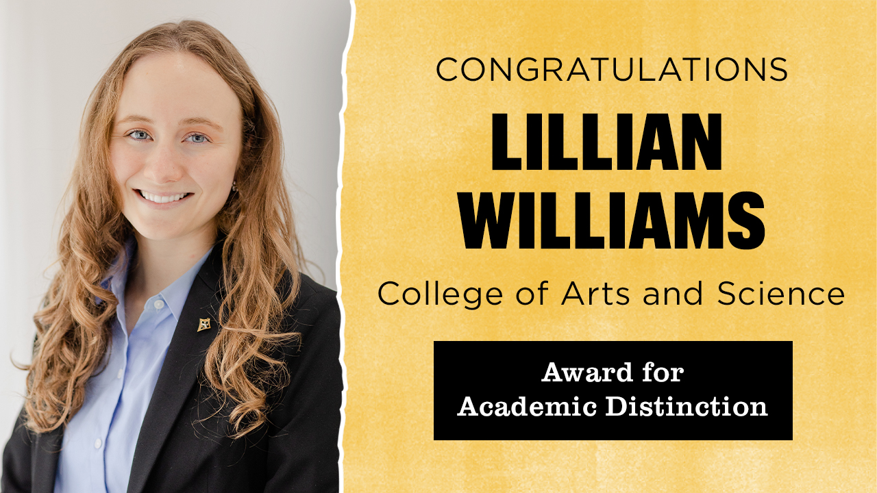lillian williams graphic congratulating award for academic distinction