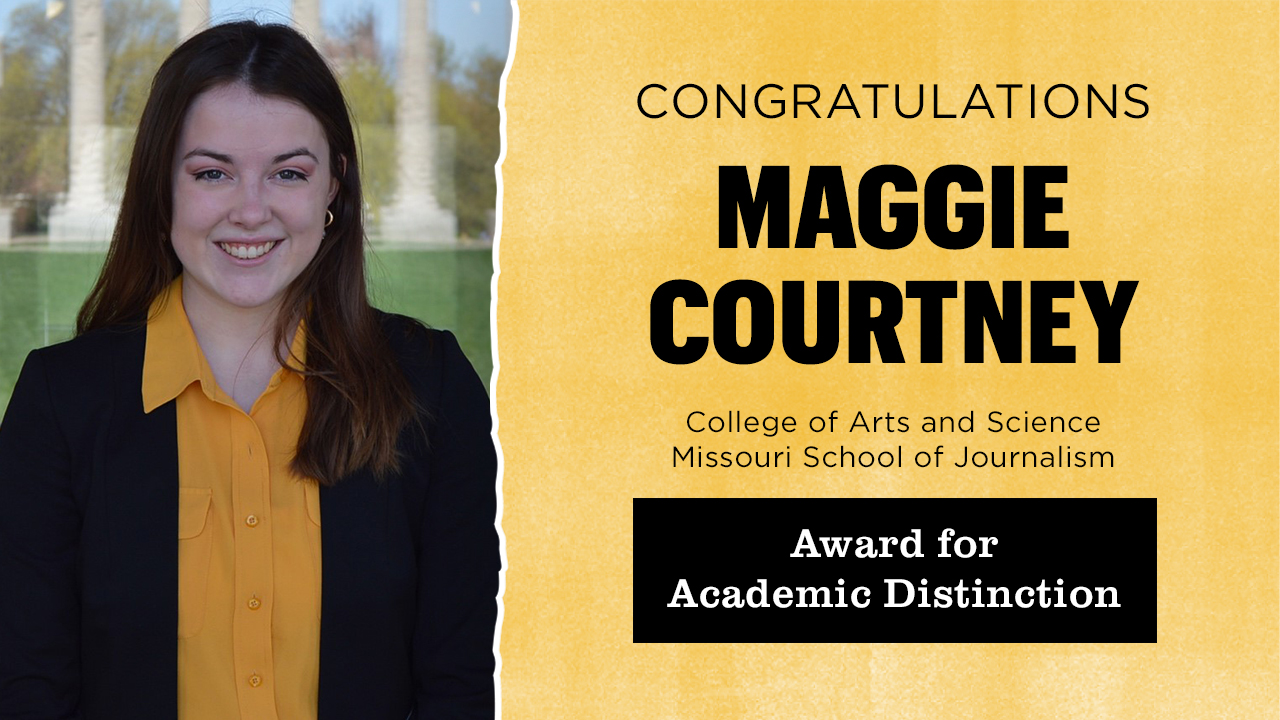 maggie courtney graphic congratulating award for academic distinction