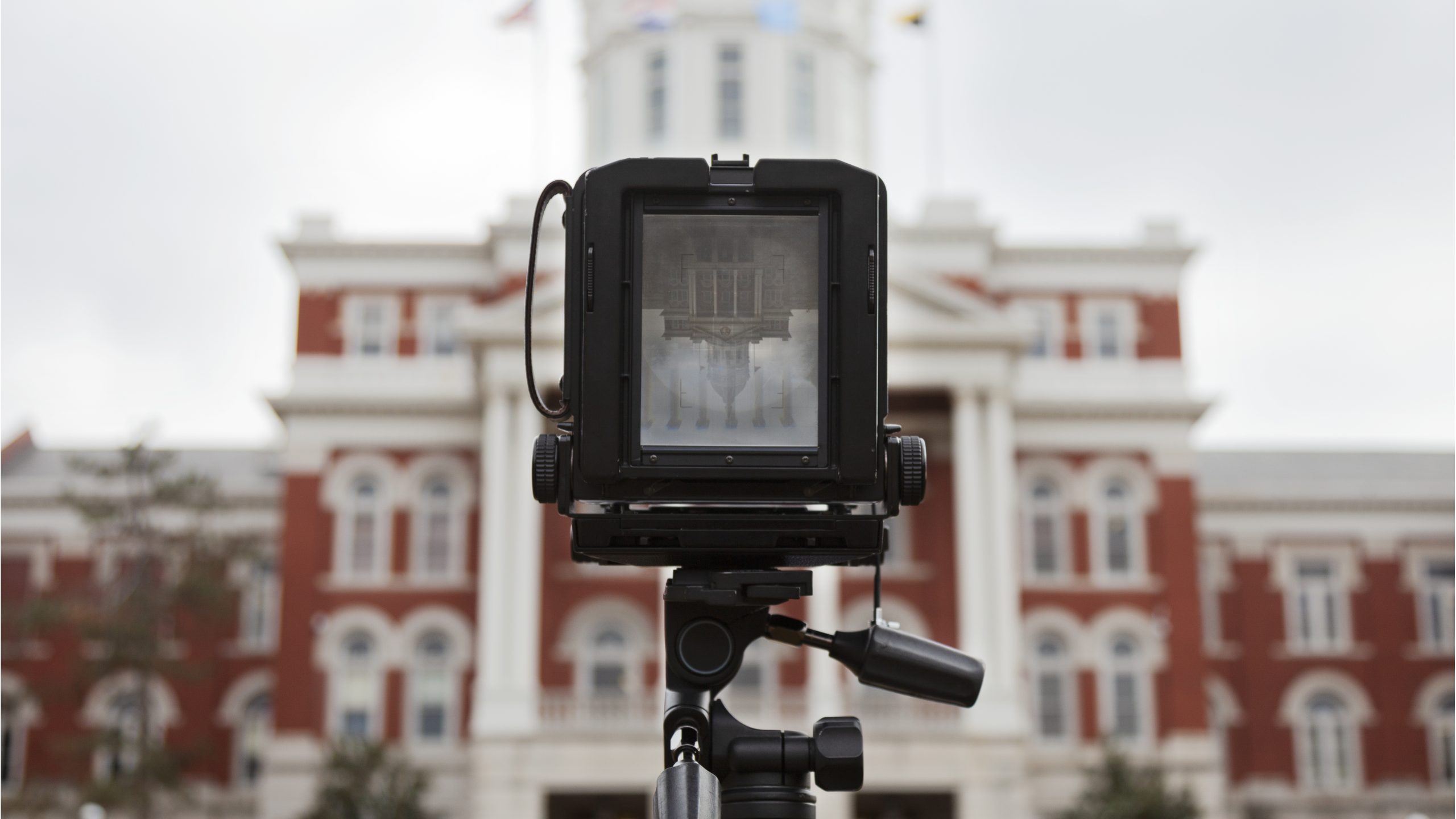 This is an image of the camera taking a picture of Jesse Hall.