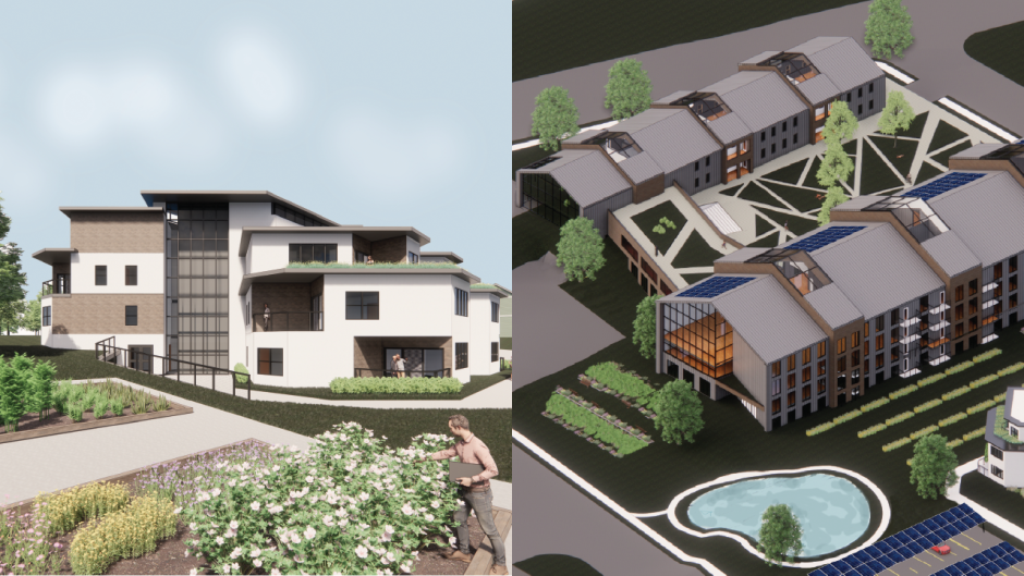 Graphics of exterior building designs