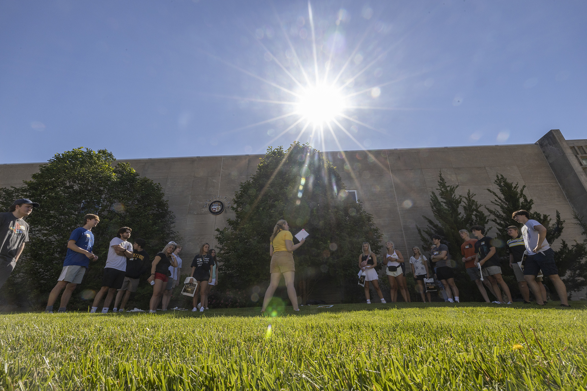 Students and families participate in Summer Welcome outside