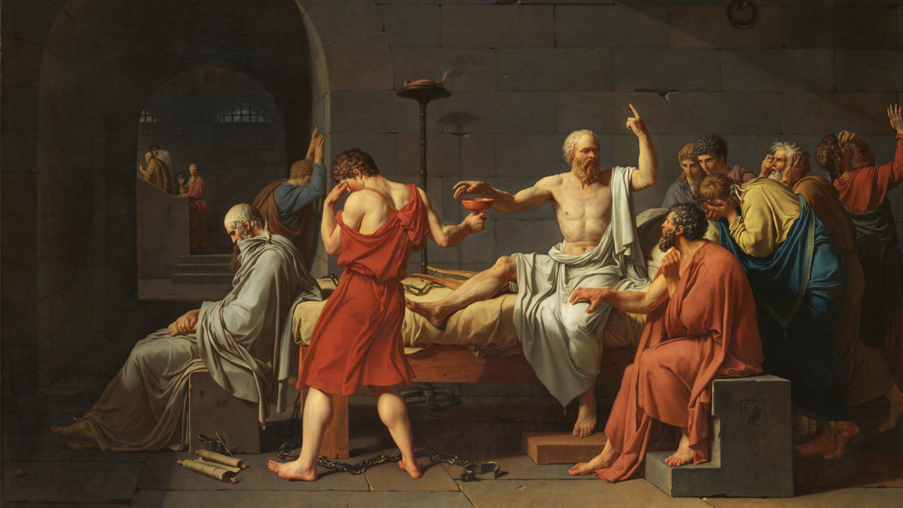 painting of Socrates just before death