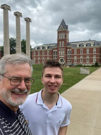 David Currey, director of International Student and Scholar Services at MU's International Programs, left, spearheaded efforts to help Rakov, right, and other MU students from Ukraine.