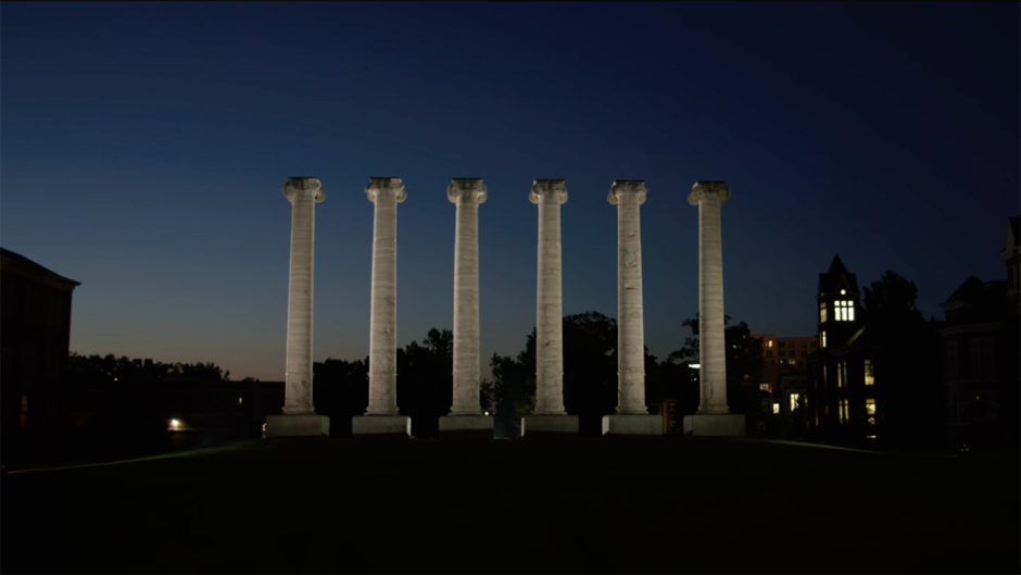 the columns at night