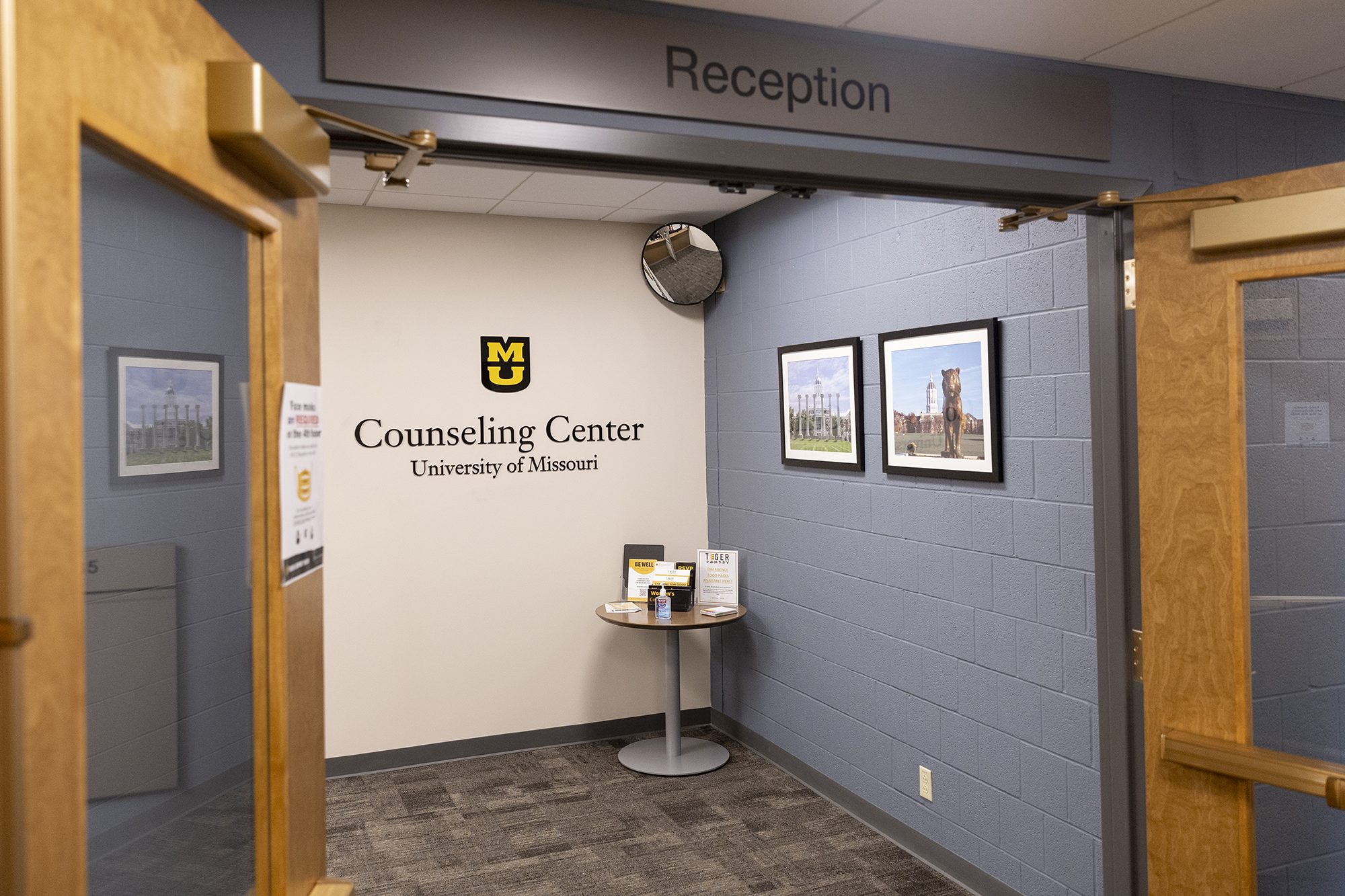 the counseling center's front doors