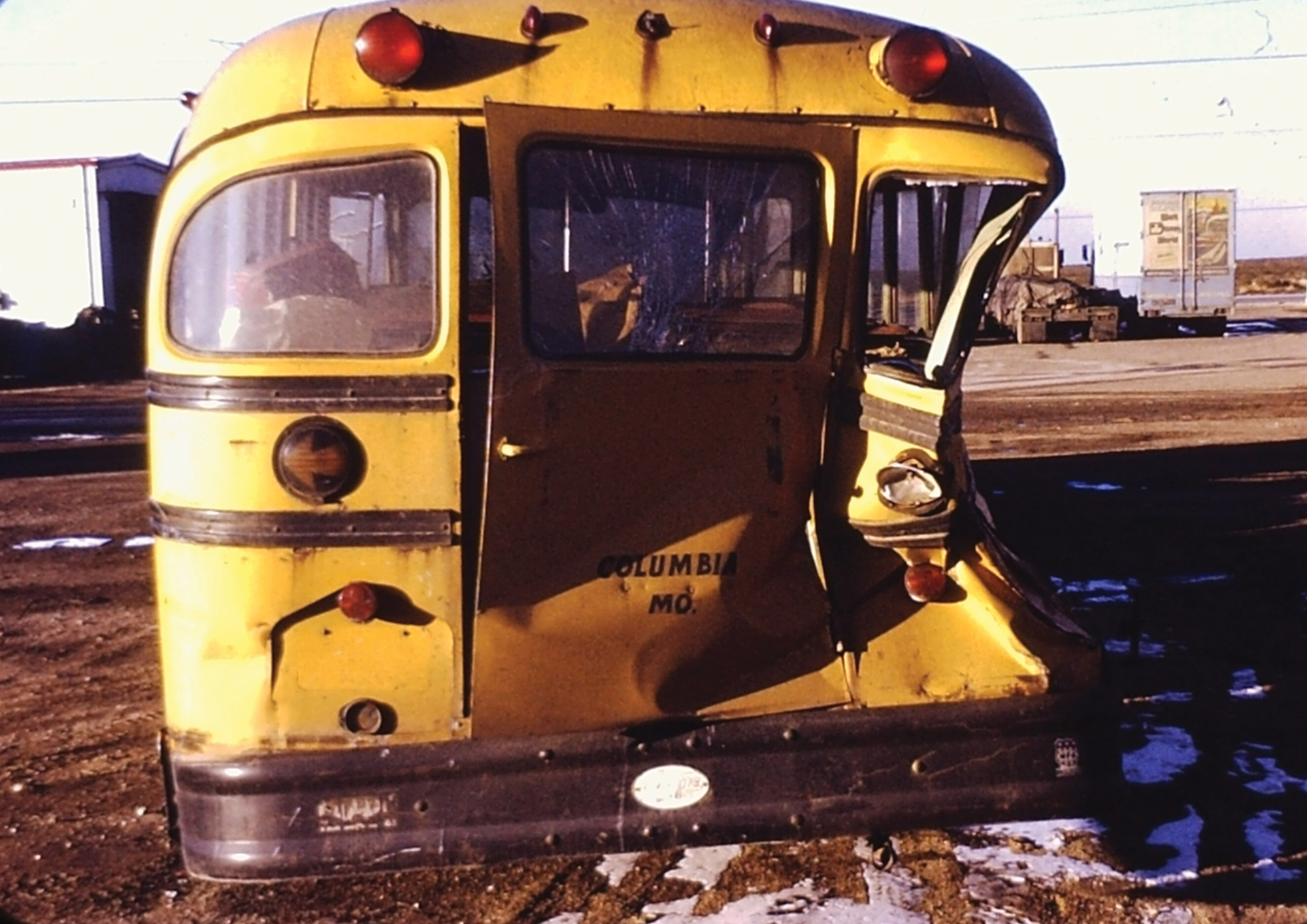 school bus after crash