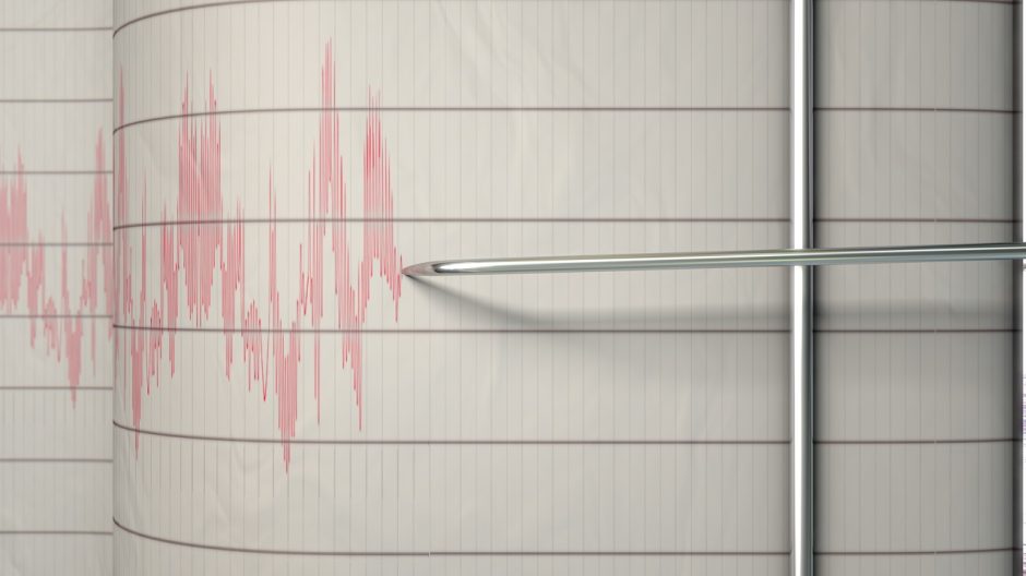A seismograph records movement from an earthquake.
