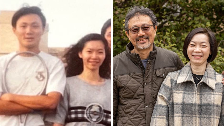 then and now photos of Chung-Ho Lin and Hsinyeh Hsieh