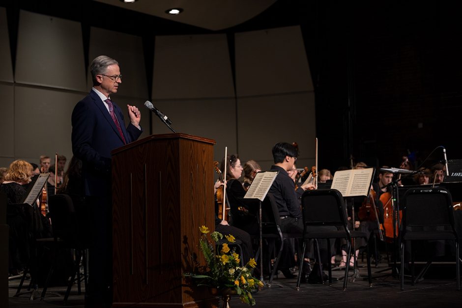 Cooper Drury addresses audience at Missouri Theatre