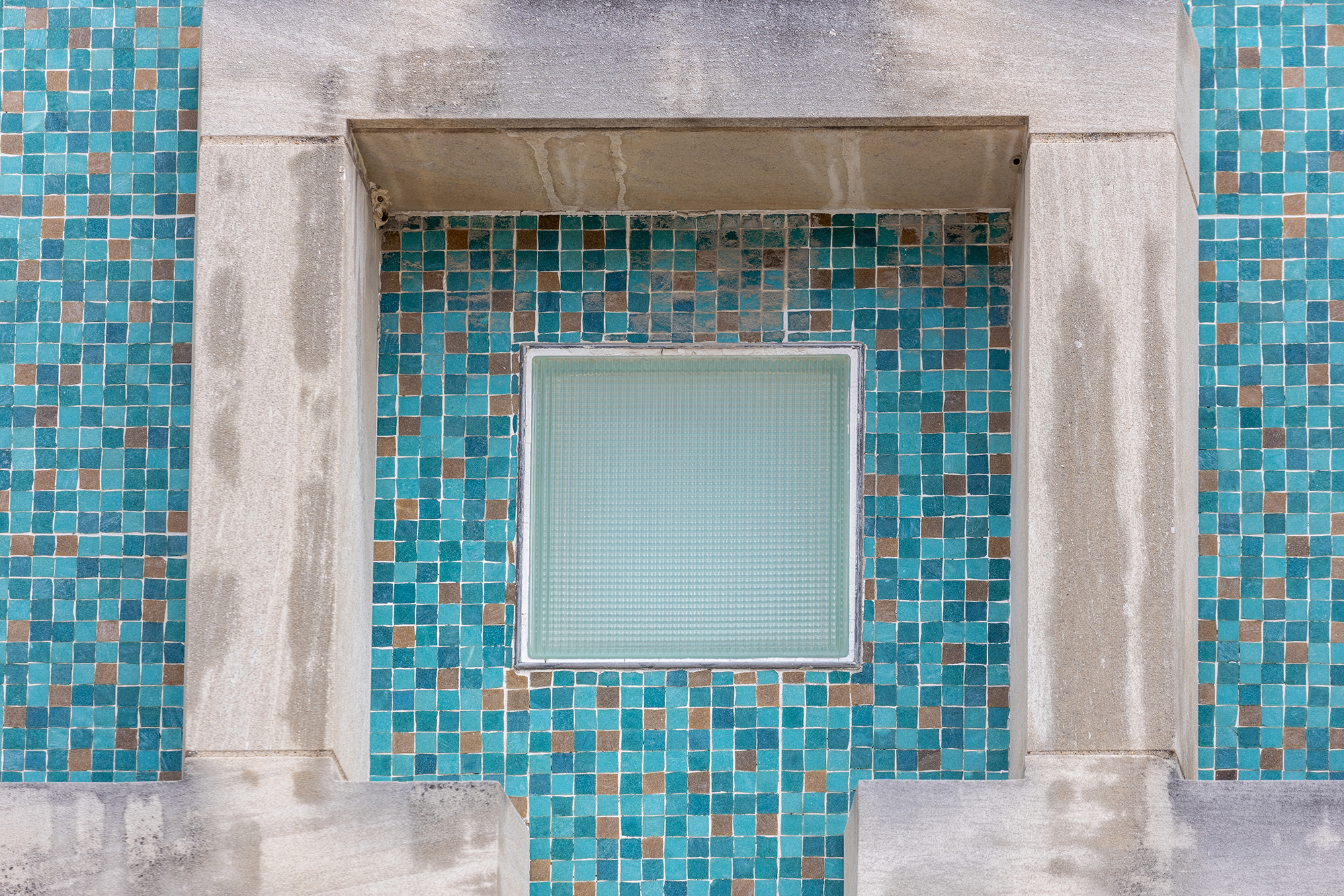 close up of blue tiles