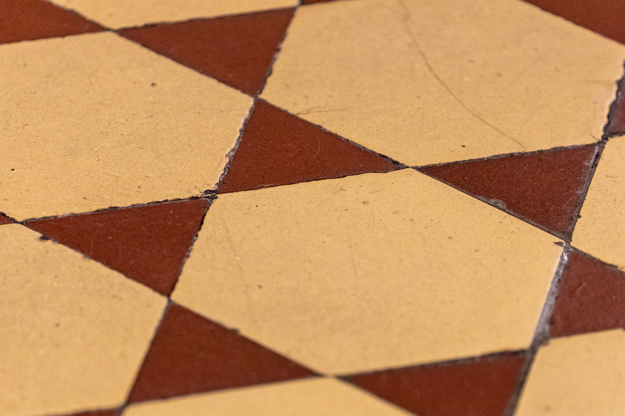 close up of triangular floor pattern