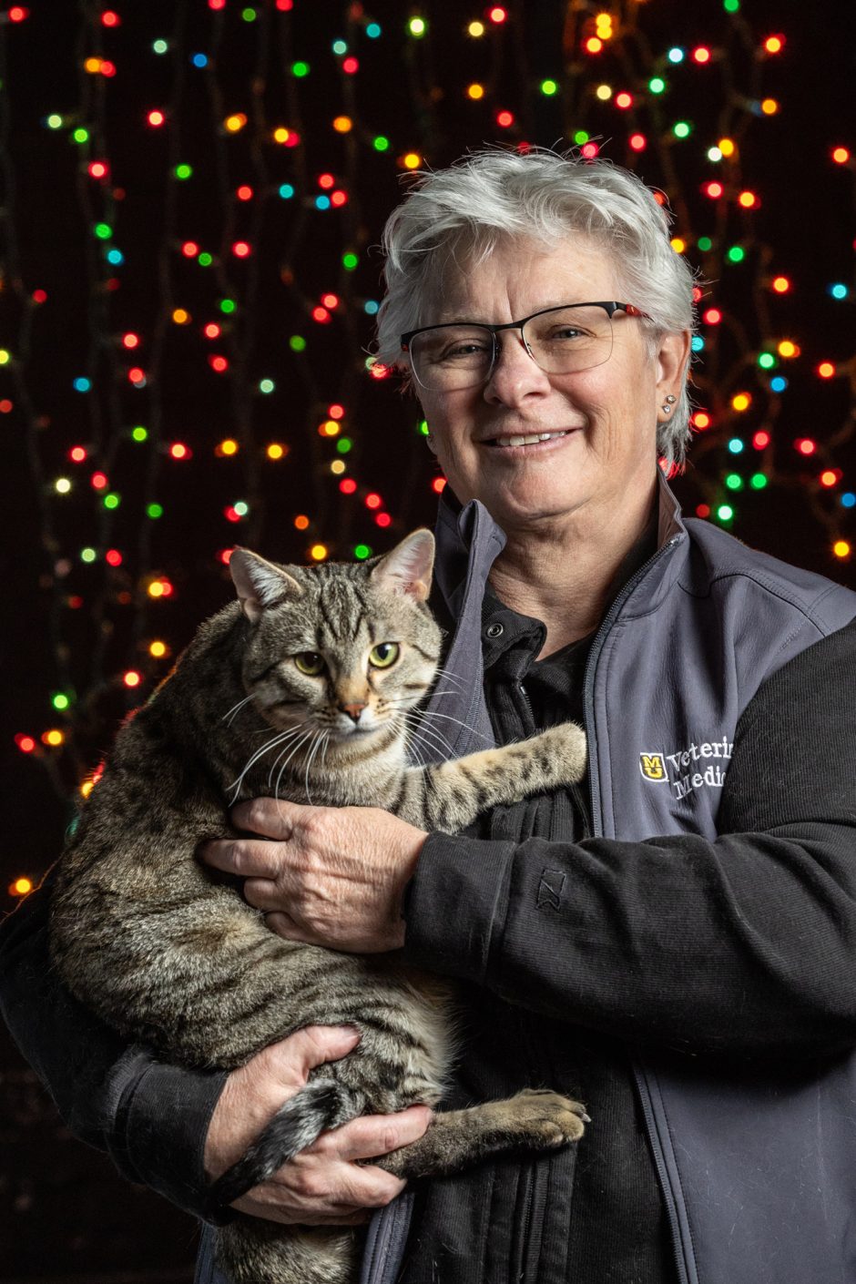 Leslie Lyons holding her cat