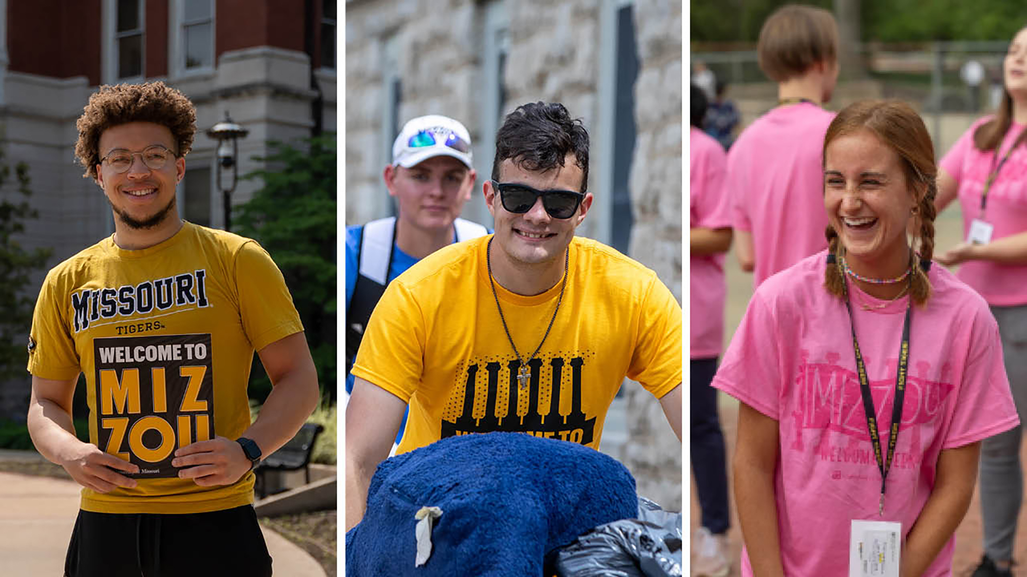 Composite image of three Mizzou students