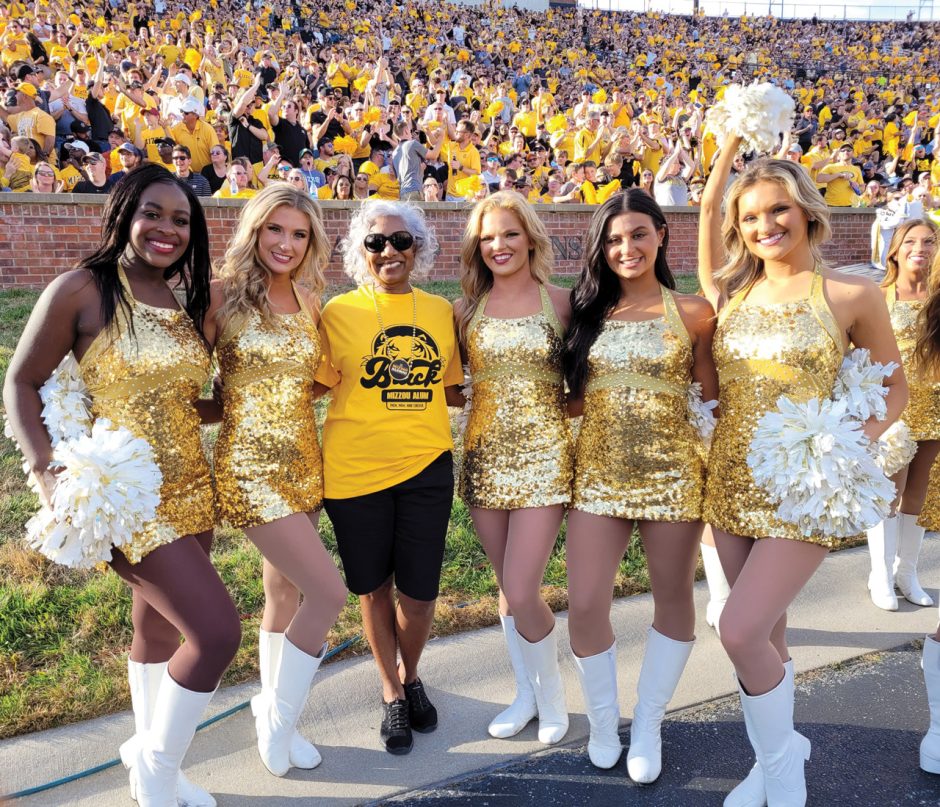 Linda Ware Smith with Golden Girls at football game